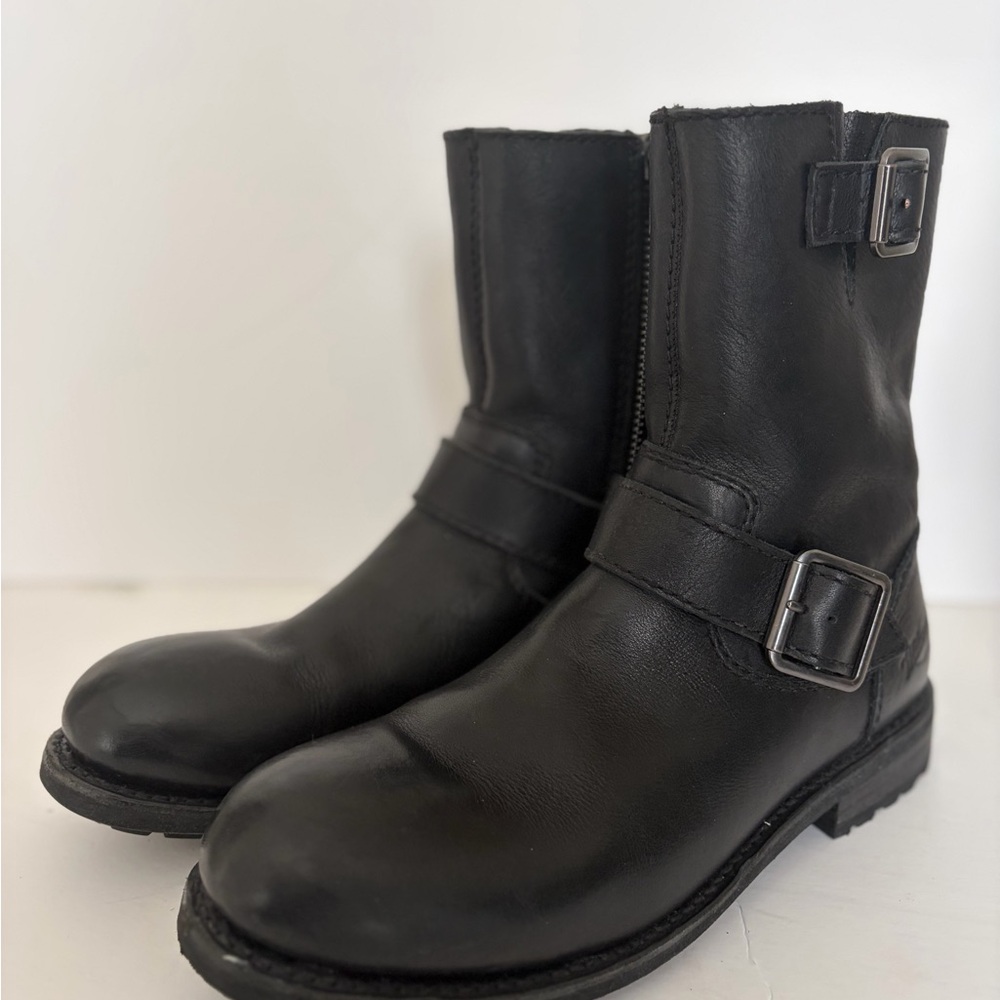 Men's Black Leather Riding Boots - Picture 2 of 7